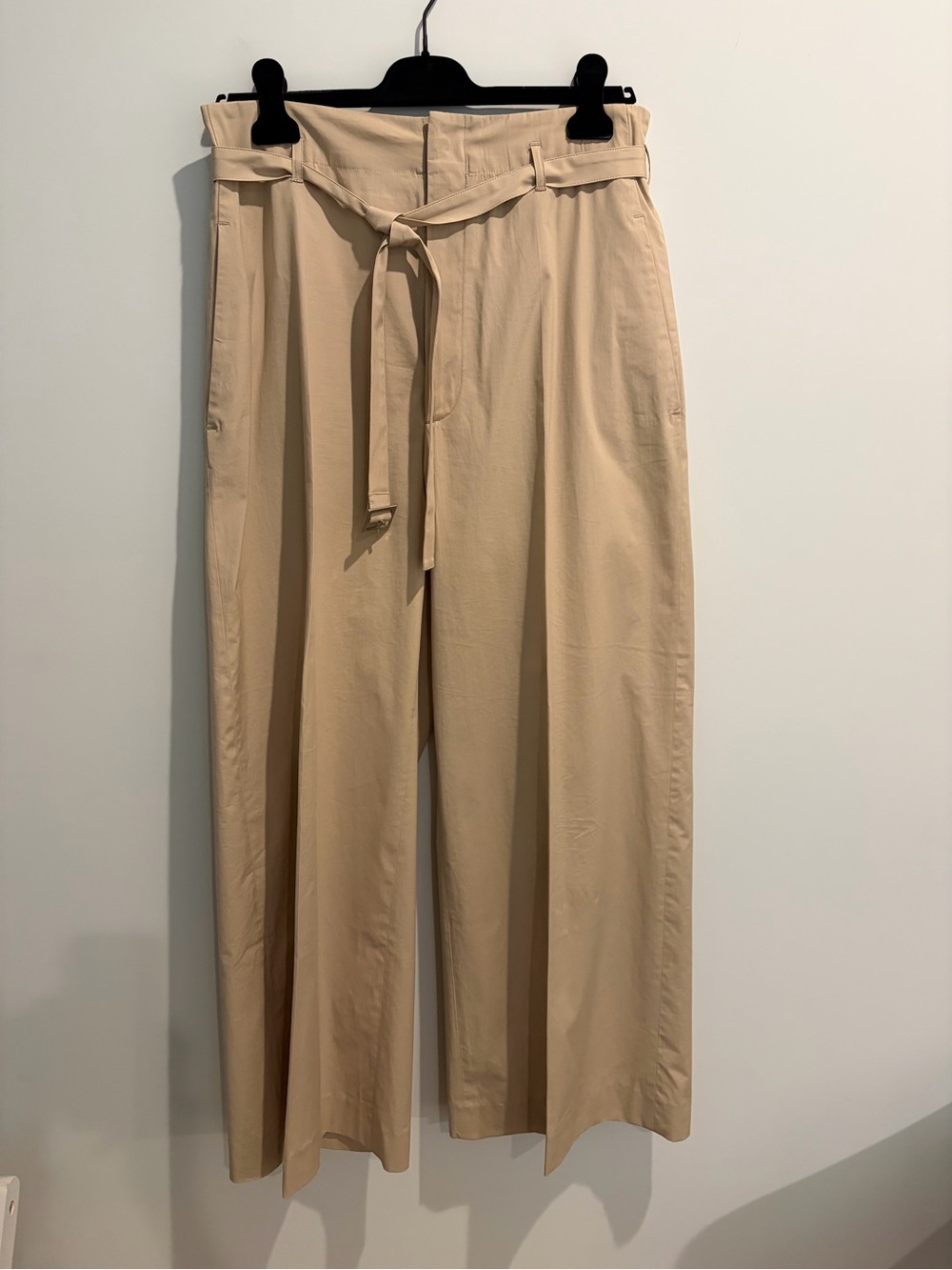 Ambush brand Wide-Leg Paperbag Waist Pants in Beige